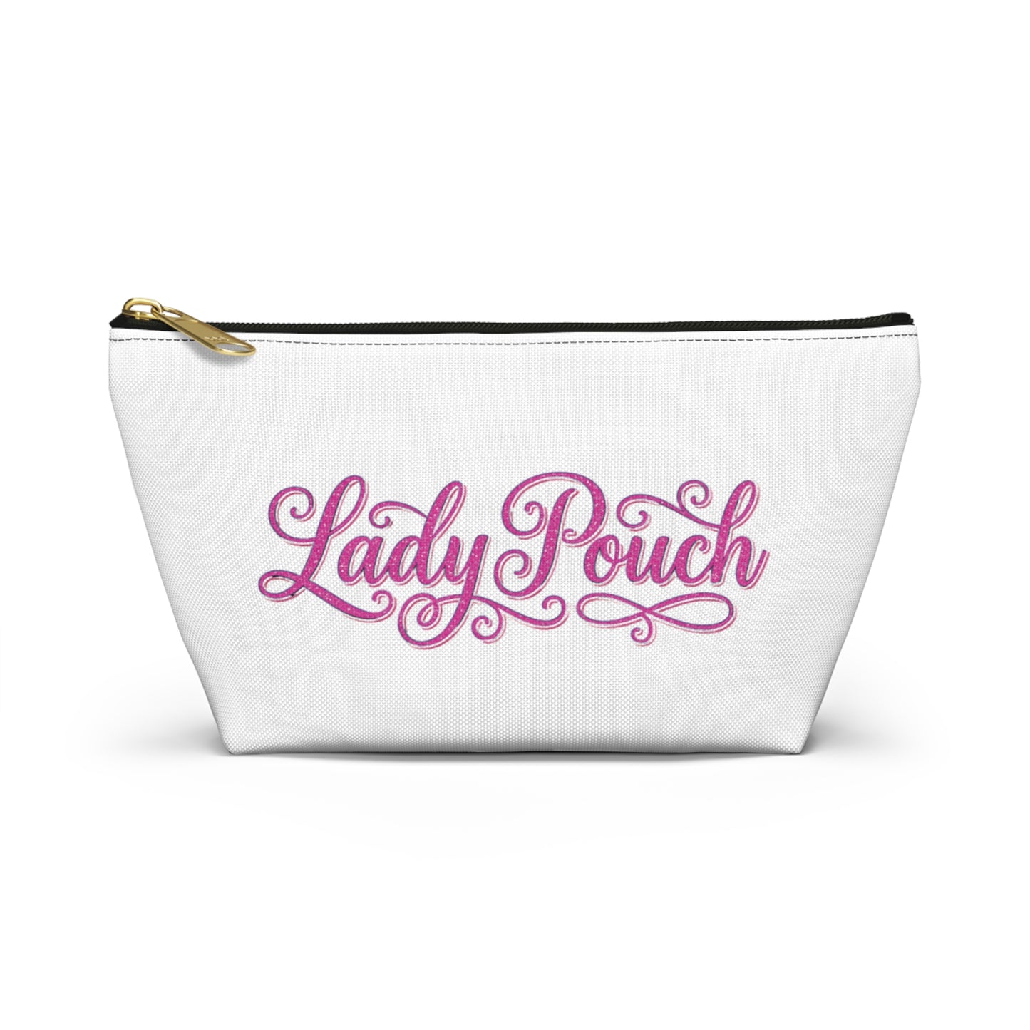 Lady Pouch Accessory Bag — Pink Script Makeup & Travel Organizer