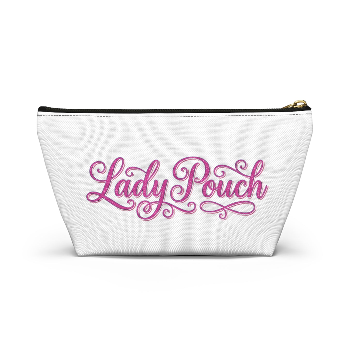Lady Pouch Accessory Bag — Pink Script Makeup & Travel Organizer