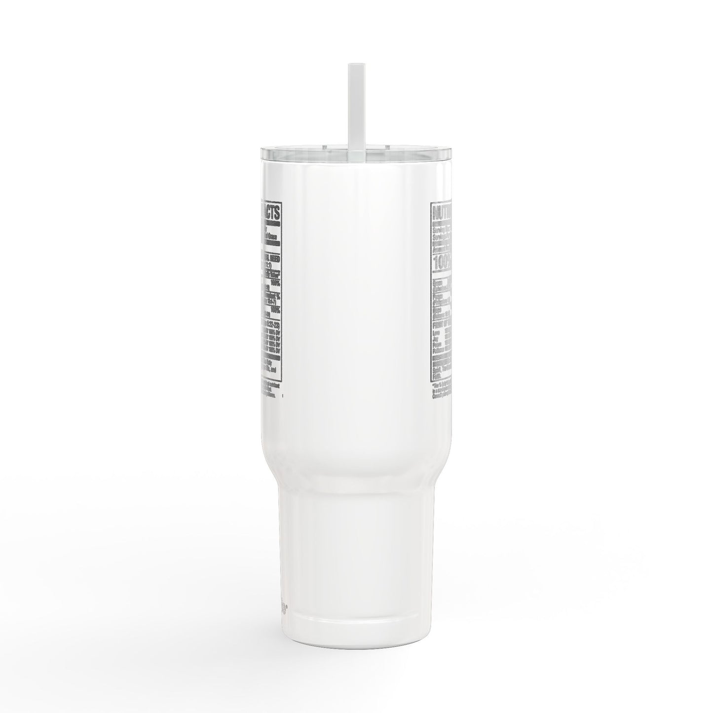 Biblical Nutrition Facts 40oz Engraved Insulated Tumbler with Lid & Straw — Stainless Travel Mug, Personalized Engraving