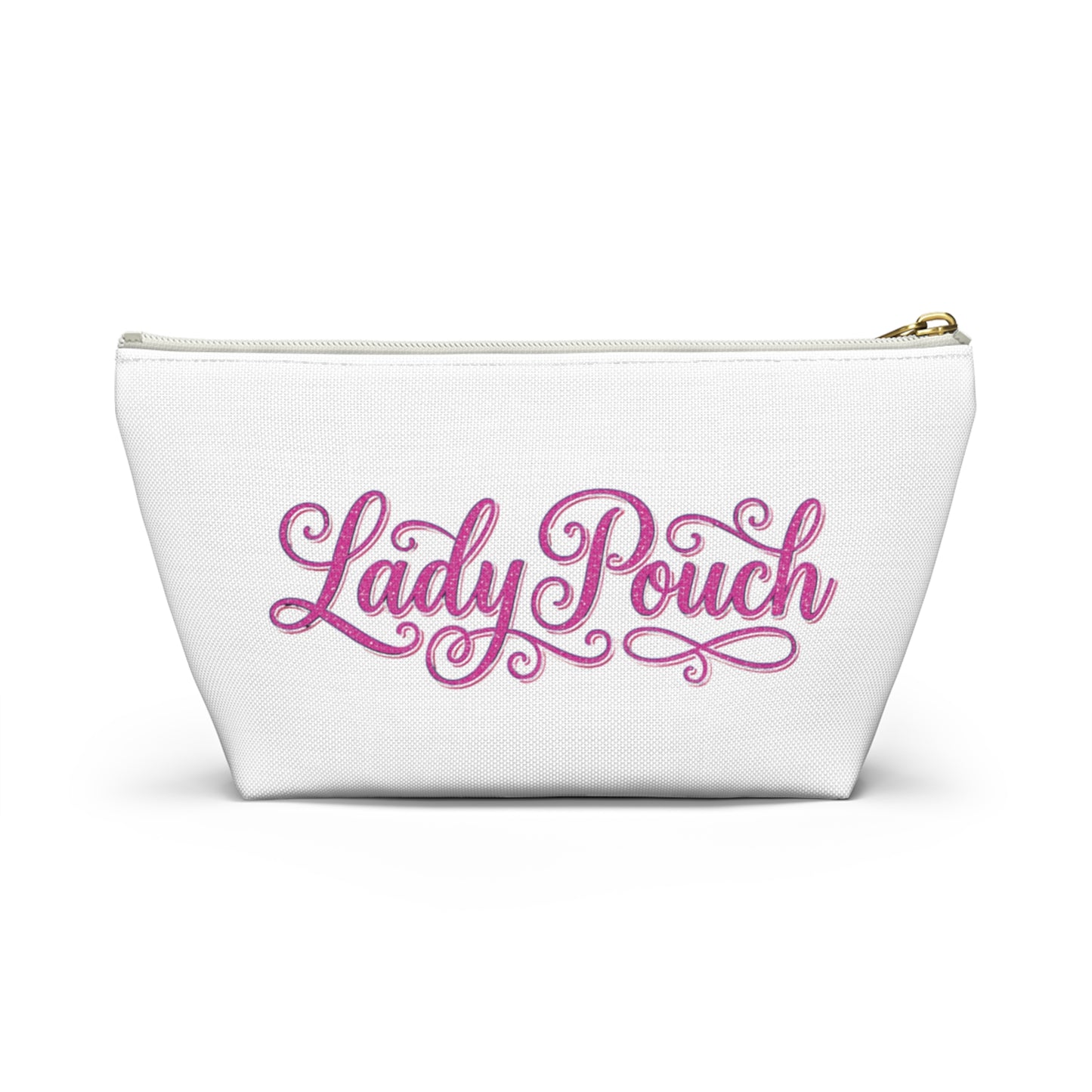 Lady Pouch Accessory Bag — Pink Script Makeup & Travel Organizer